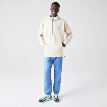 Lacoste Hooded Lightweight Hybrid Pullover Jacket - Bunda Pánské Béžový | CZ-4BuI0y